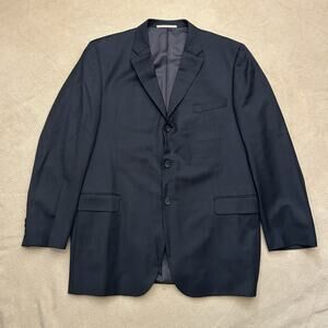 Burberry London 100% Wool Black Suit Jacket Blazer 46L